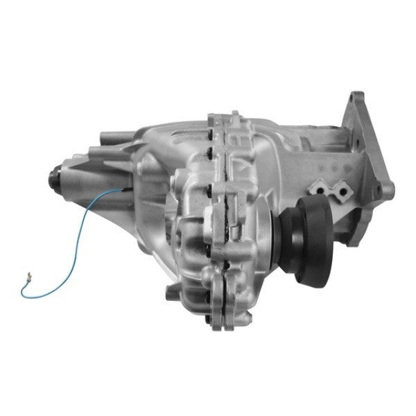 BW4467 Transfer Case side view showing input/output shafts and connections.