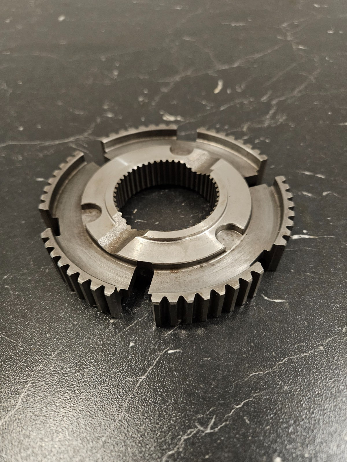 ZF S6-650 synchro hub high torque in close-up view, showcasing the gear structure and design features.