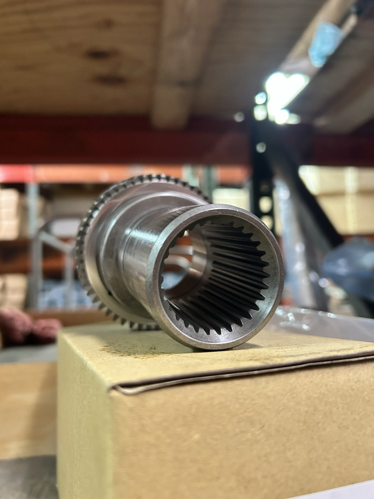 NP241D/DHD Input 29 Spline 5” transfer case component with splined interior view.