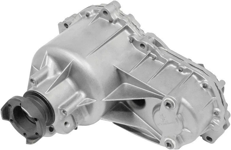 Borgwarner 4479 transfer case with warranty shown from the side in a metallic finish.