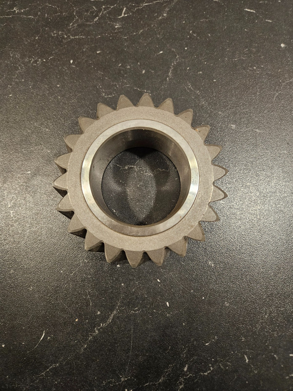 ZF S6-650 reverse idler gear 22T top view on black surface