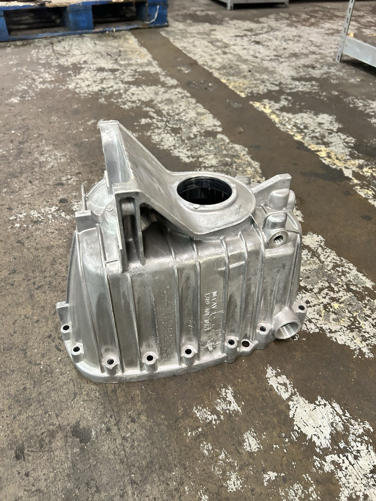 ZF 6-650 2WD Tailhousing, a new component, showcasing its metallic structure and design.
