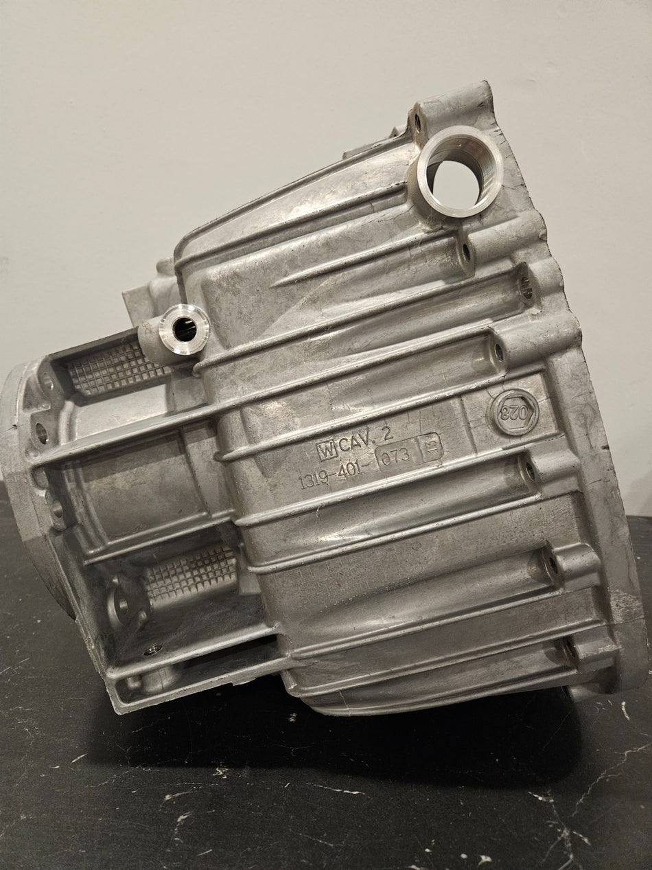 ZF S6-650 tail housing 7.3L, genuine ZF OEM part for 4WD vehicles, showing detailed design and specifications.