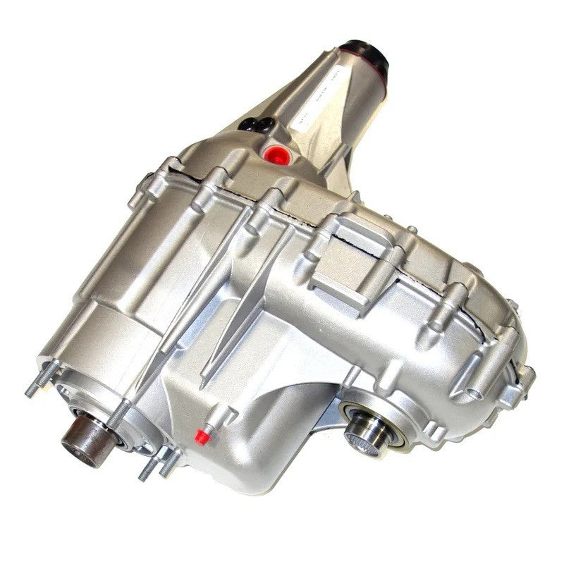 mp1626XHD transfer case with silver metallic finish and multiple connection ports, quality checked and dyno tested