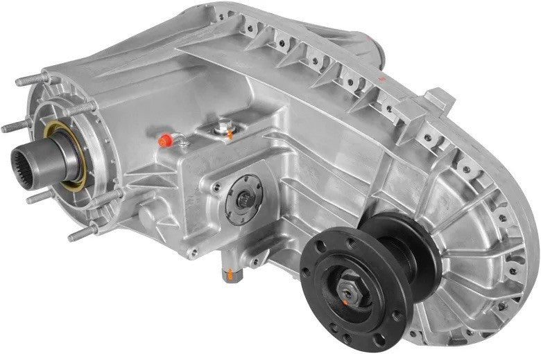 Dodge NP273 transfer case replacement showcasing the unit's exterior and output features.