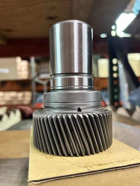 NP241D/DHD Input 29 Spline 5” showing gear and input shaft in detail on a work surface.