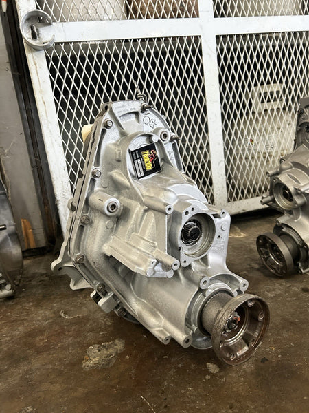 Dodge MP3023 transmission unit showcased on a worktable, highlighting quality construction and testing.