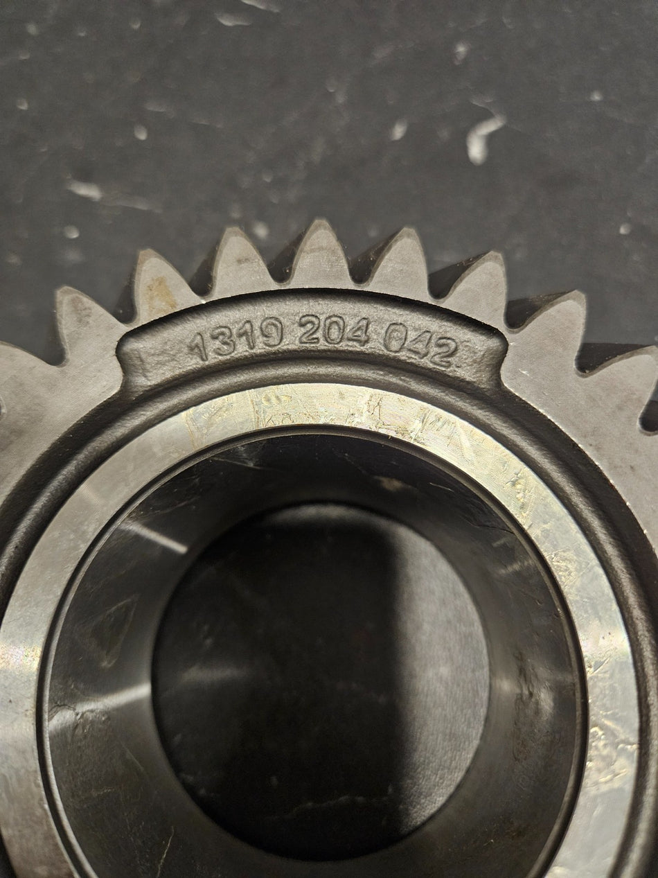 ZF S6-750 2nd gear mainshaft showing detailed gear teeth and part number 1319 204 042.