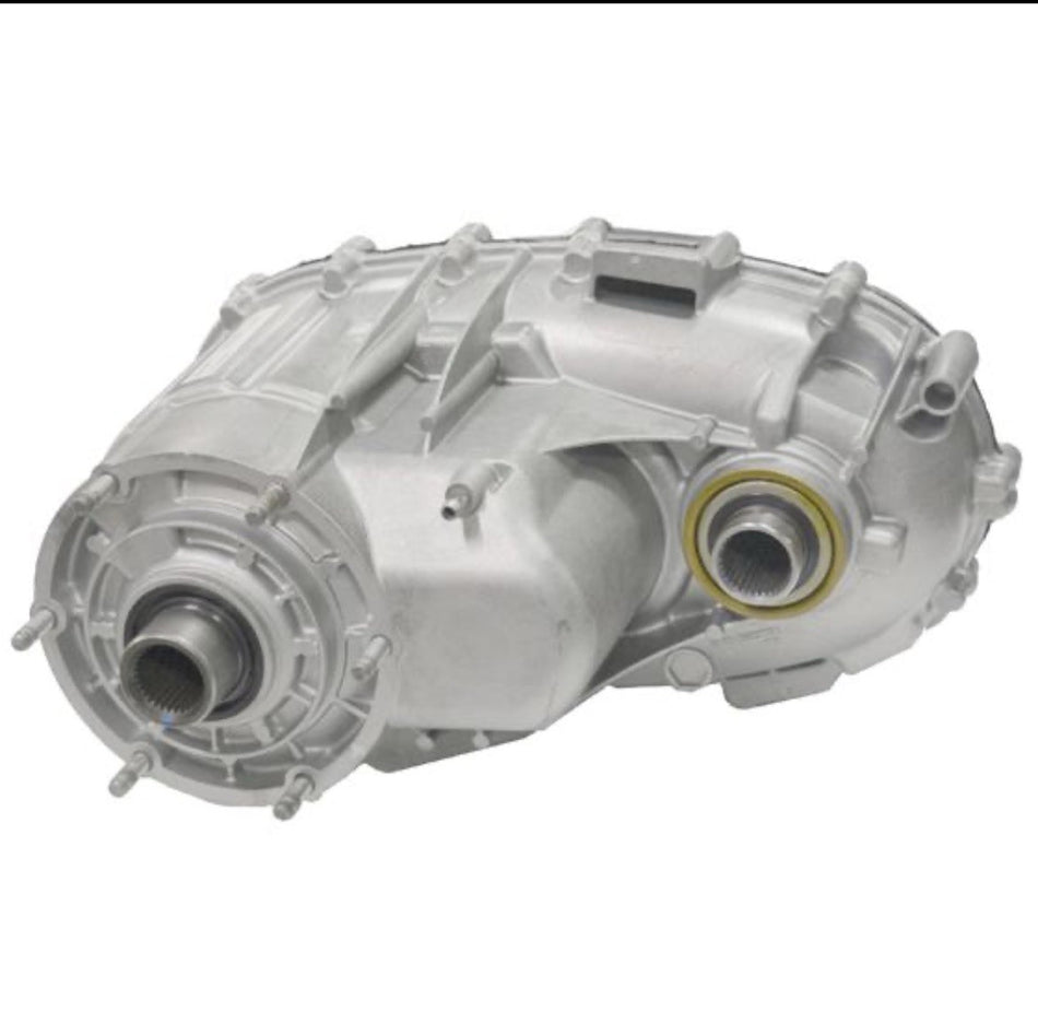 MP3024 transfer case unit showcasing the design and quality check features from a side angle.
